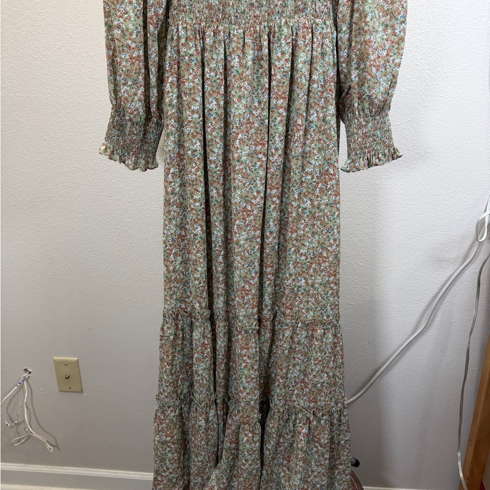 Altar'd State Floral Long Sleeve Dress with Button Detail - Picture 7 of 10